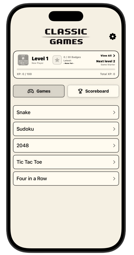 Classic Games light theme