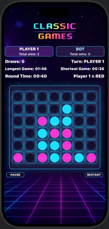 Four in a Row gameplay